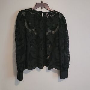 Anthropologie Lace Longsleeve Crop Top